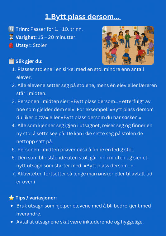 10 bli kjent-aktiviteter for 1.–7. trinn – eksempelside 1