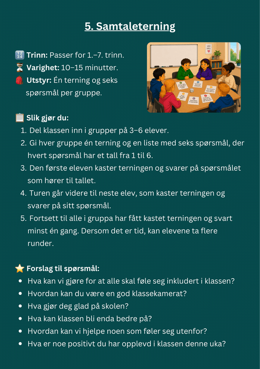 15 aktiviteter for godt klassemiljø – 1.–7. trinn – eksempelside 1