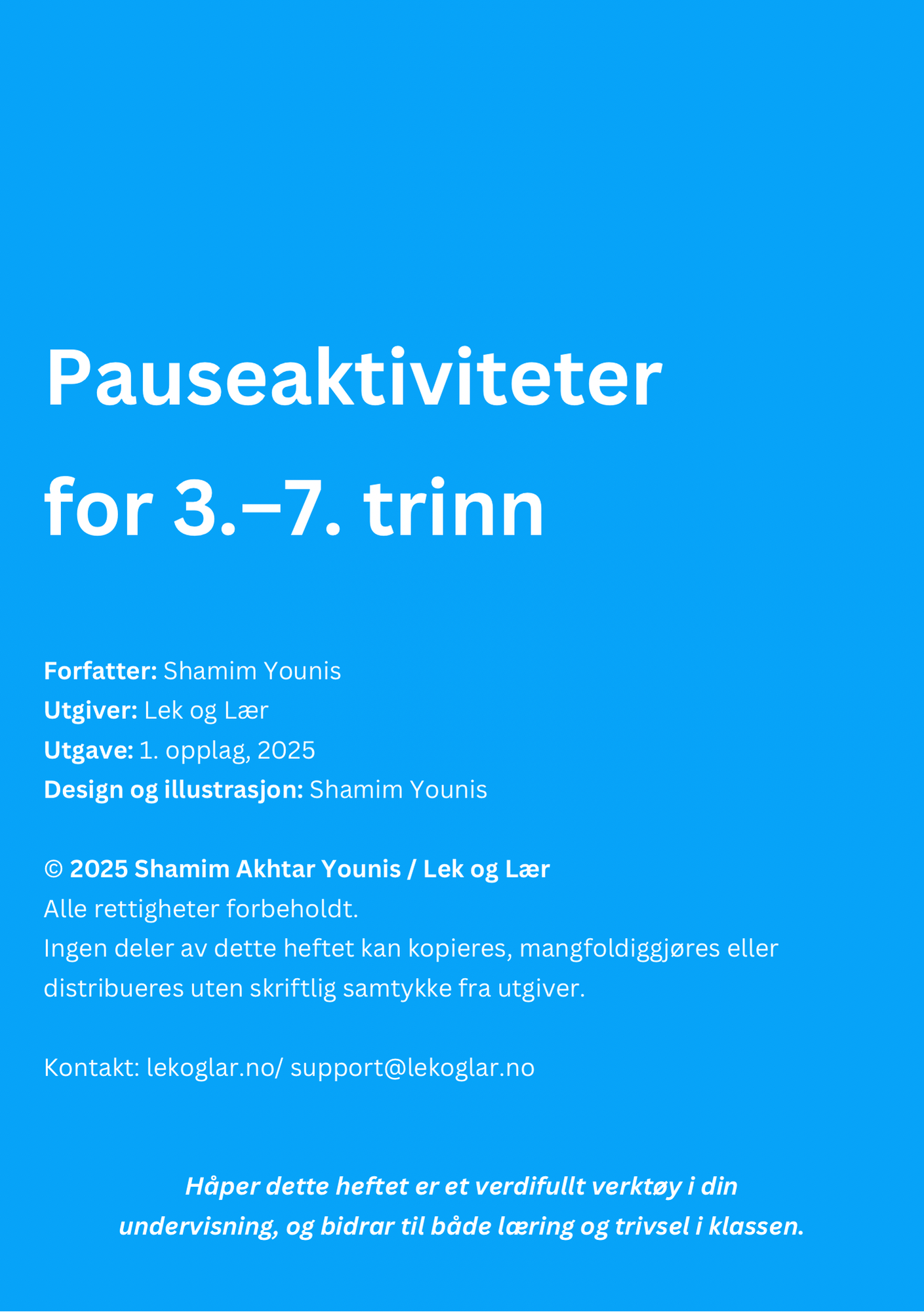 12 pauseaktiviteter i klasserommet for 3.–7. trinn – eksempelside 1