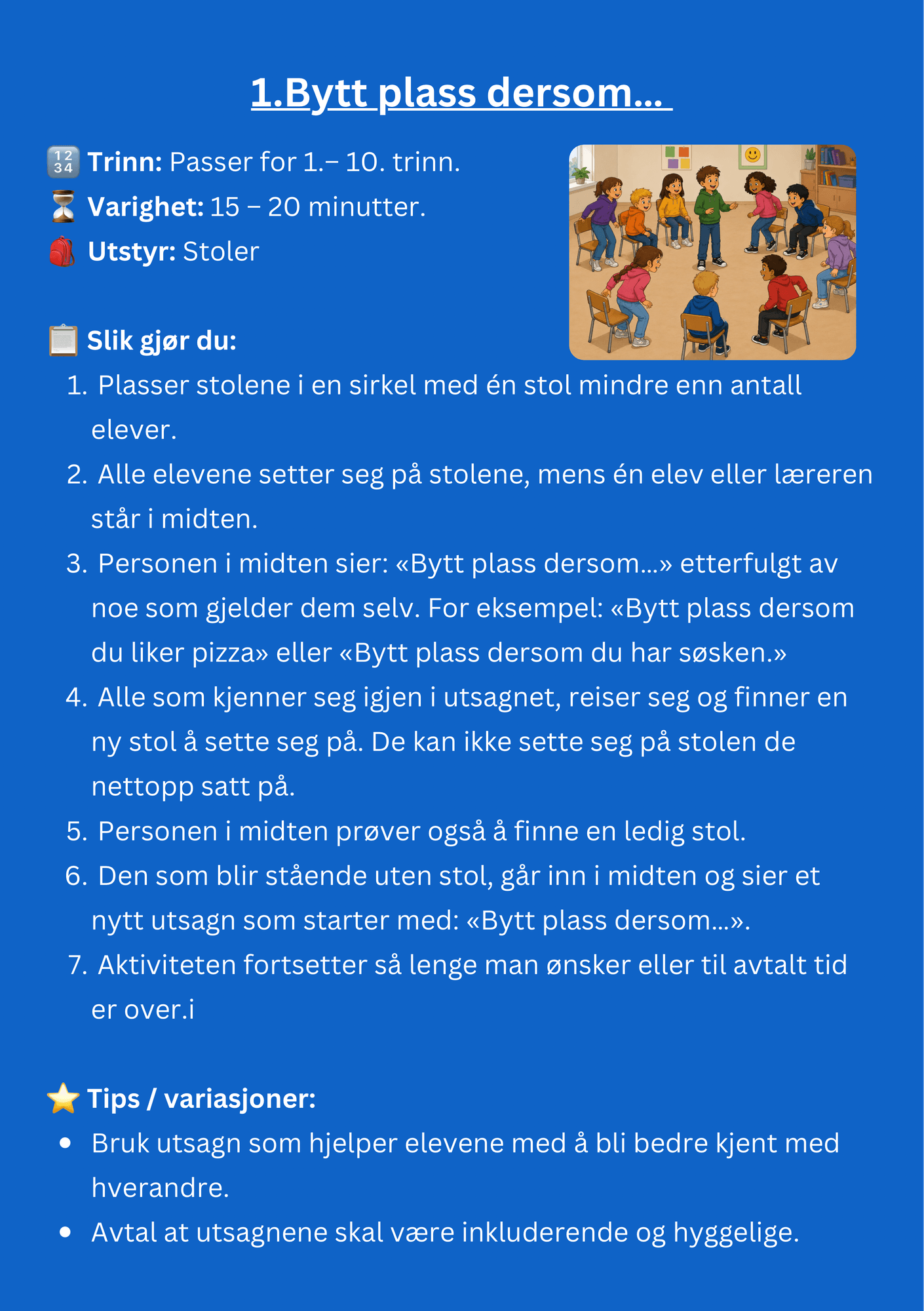 10 bli kjent-aktiviteter for 1.–7. trinn – eksempelside 1