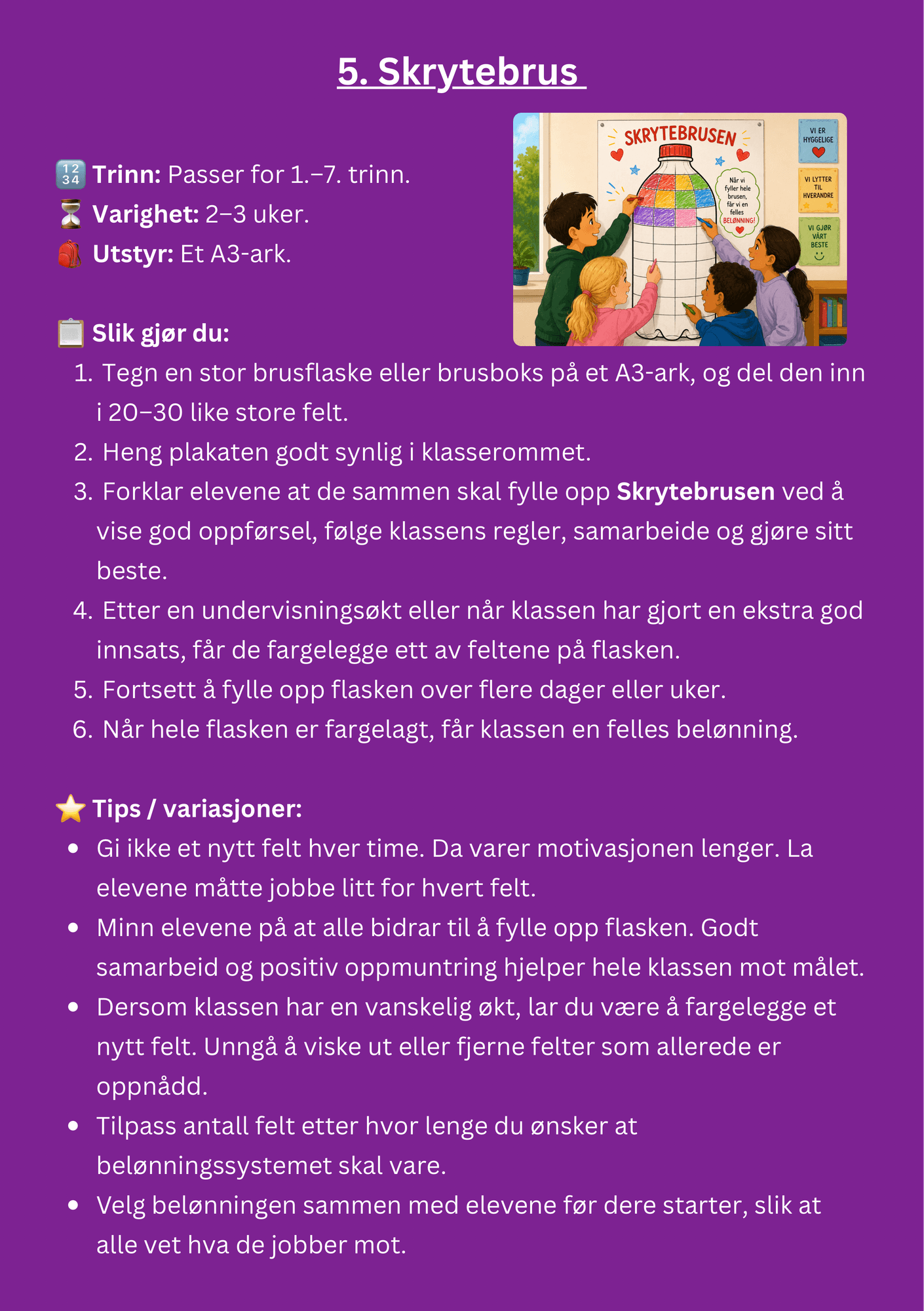 12 belønningssystemer for klasserommet – 1.–7. trinn – eksempelside 2